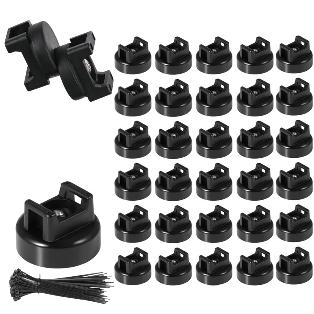 Heavy-Duty Magnetic Cable Tie Mounts, Heavy Duty Magnetic Zip Tie Mounts for Cable Management, 22mm Bridas Magnéticas para Cables, for Home Office Marine (30PCS)