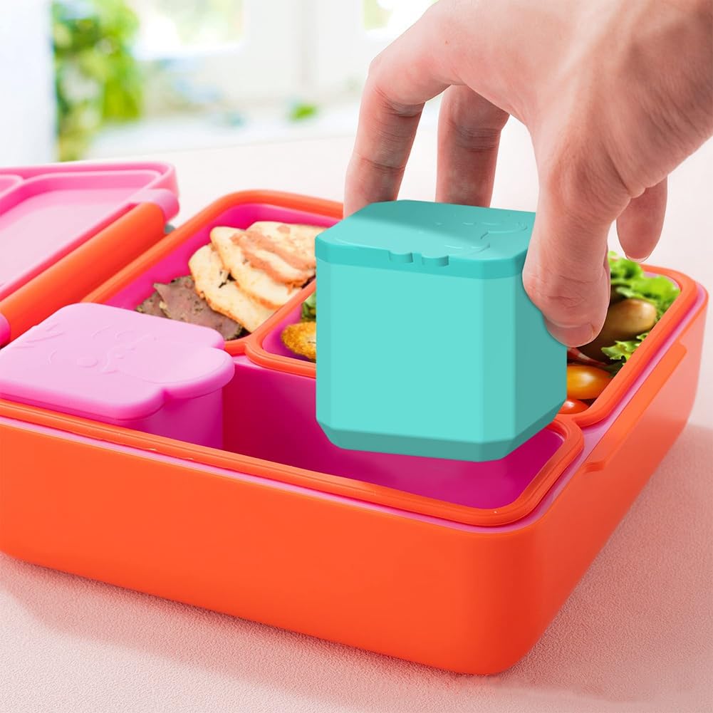 6 contenitori per insalata da 2,4 oz in acciaio inox 304, piccoli contenitori per spezie con coperchio in silicone, resistenti alle perdite, per salsa riutilizzabile, per bambini e adulti