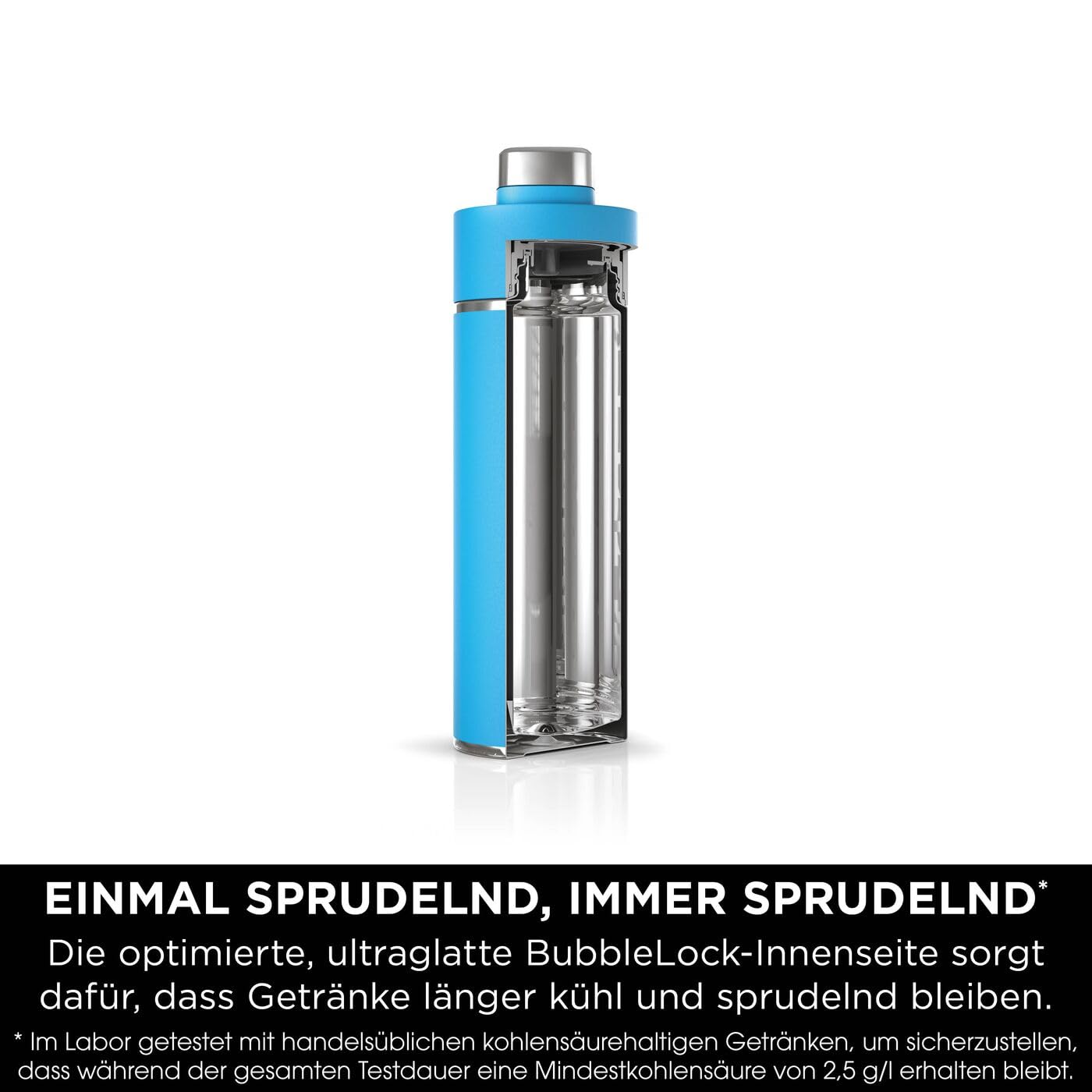 Ninja Thirsti Wasserflasche, Thermobecher to go, auslaufsicherer Deckel | 700ml, für kohlensäurehaltige, heiße & kalte Getränke, dreifach isolierter Travel Mug, Edelstahl, Tropenblau, DW2401EUUKSB