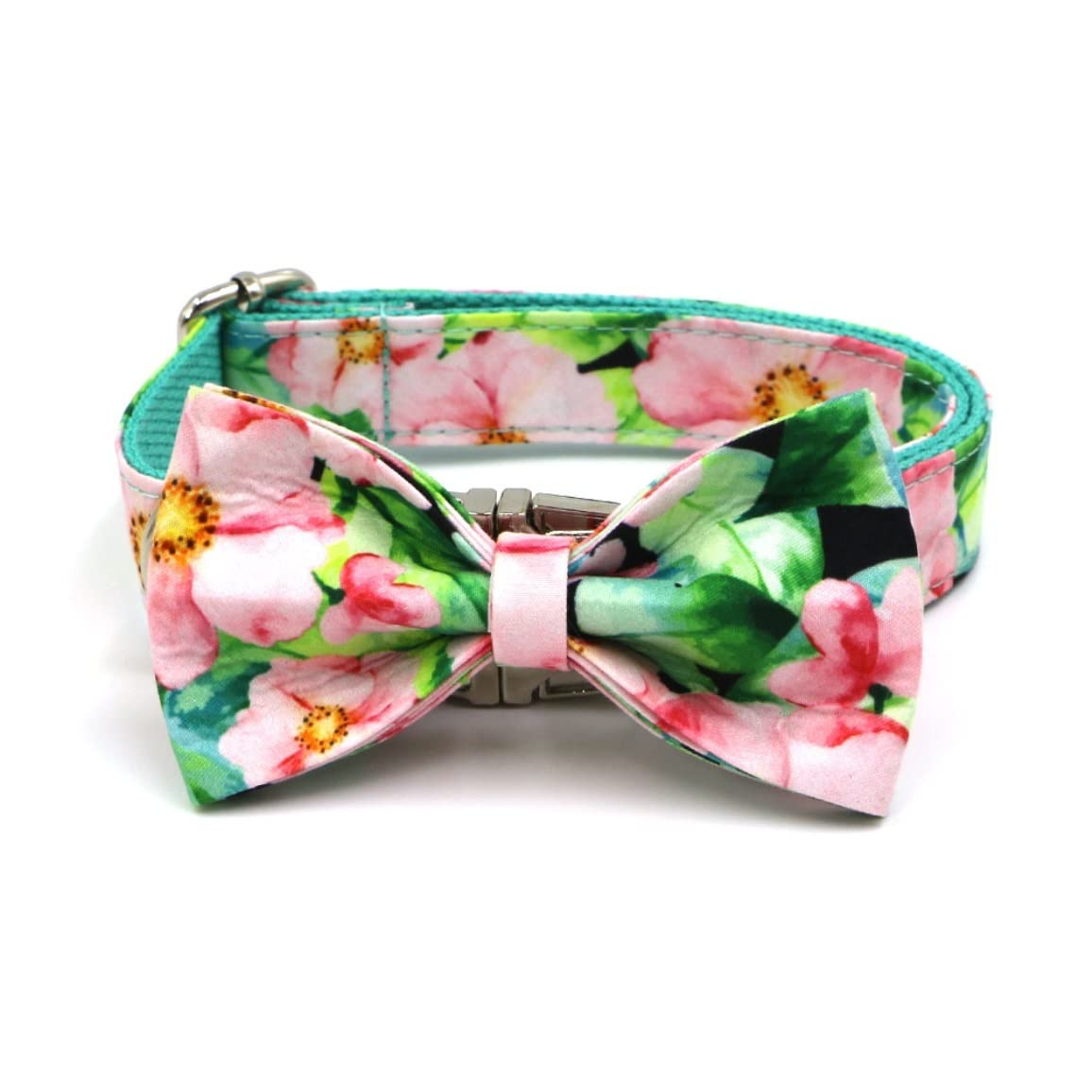 Correa Perro Collar De Perro con Lazo para Perros Pequeños, Collar De Mascota con Grabado Personalizado, Conjunto De Collar Y Correa Ajustable con Estampado Duradero Correa Perro Suave(56-62cm)