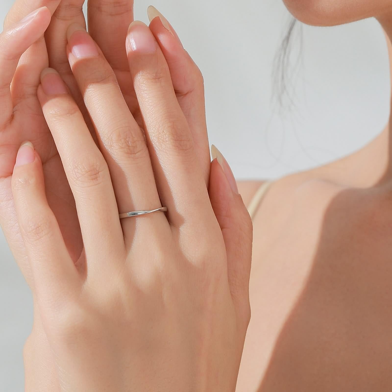 Anello per matrimonio, anello di fidanzamento da donna, in argento 18 carati, misura 18 (18,5), regalo divertente per le donne