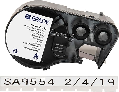 Miniatura 17 de Brady Auténticas etiquetas envolventes de vinilo autolaminables (M4-51-427) de 2.5 pulgadas de alto x 1 pulgada de ancho, negro sobre blanco, Negro