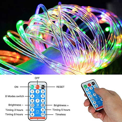 Ylikea Solar Rope Lights Outdoor 200 Leds, 72Ft Solar Led Rope Lights Outdoor Waterproof - 8 Modes Tube Fairy String Lights For Bedroom, Patio, Garden, Wedding, Party, Christmas(Multi-Color) #TOP4