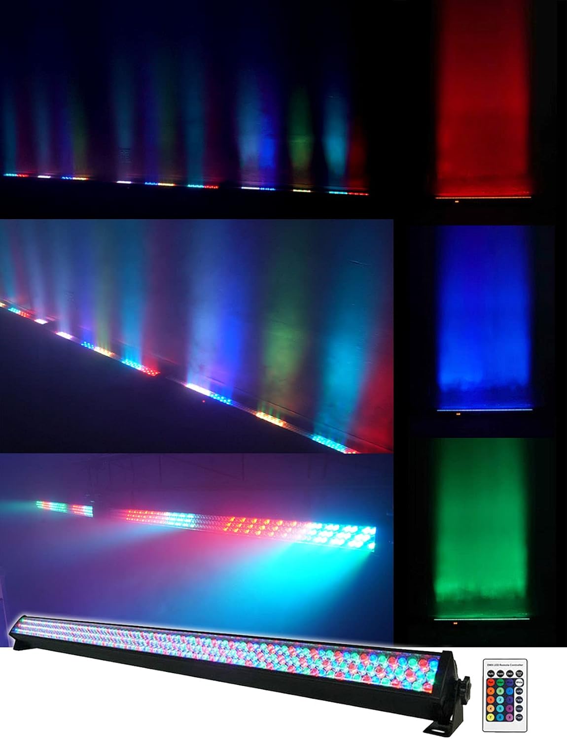 Rockville ROCKSTRIP 252 LED 60W DMX RGB Colour Strip Gentle Bar, 5-Channel Management, Sound-Activated, Distant Included, Excellent for DJs and Stage Lighting