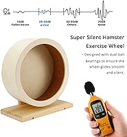 Vista 3 de antiai Rueda silenciosa de madera para hámster, accesorios de rueda de ejercicio para animales pequeños, ruedas giratorias silenciosas para evitar