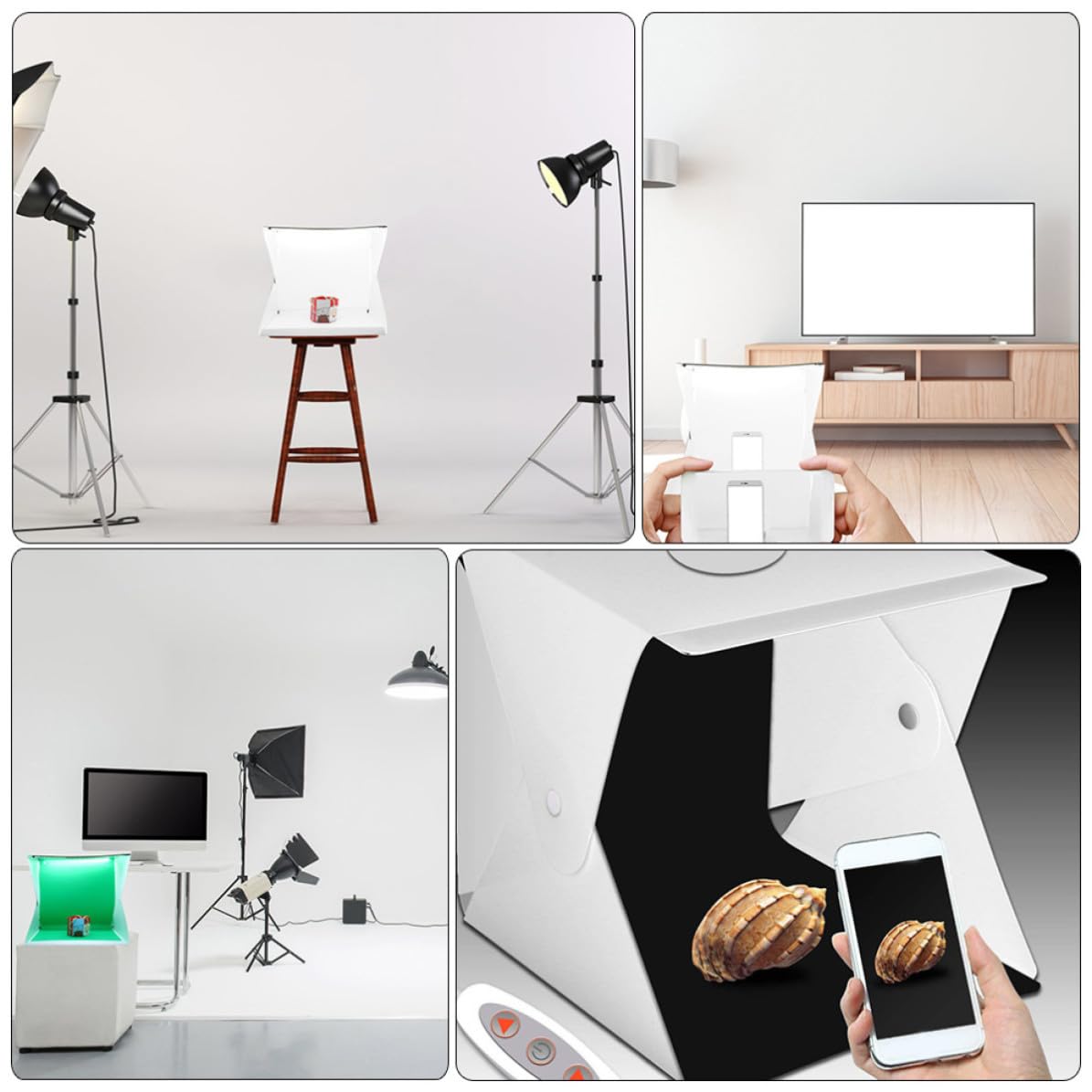 ULTECHNOVO Mini Tente de Shooting Photo Portable 40cm Éclairage LED Réglable, Fond Blanc en PVC et Polyester, Anti-Reflets pour Petits Produits et Gadgets
