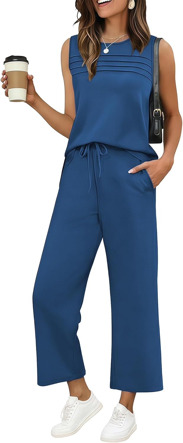 Ekouaer Two Piece Sets for Women Summer Vacation Fashion