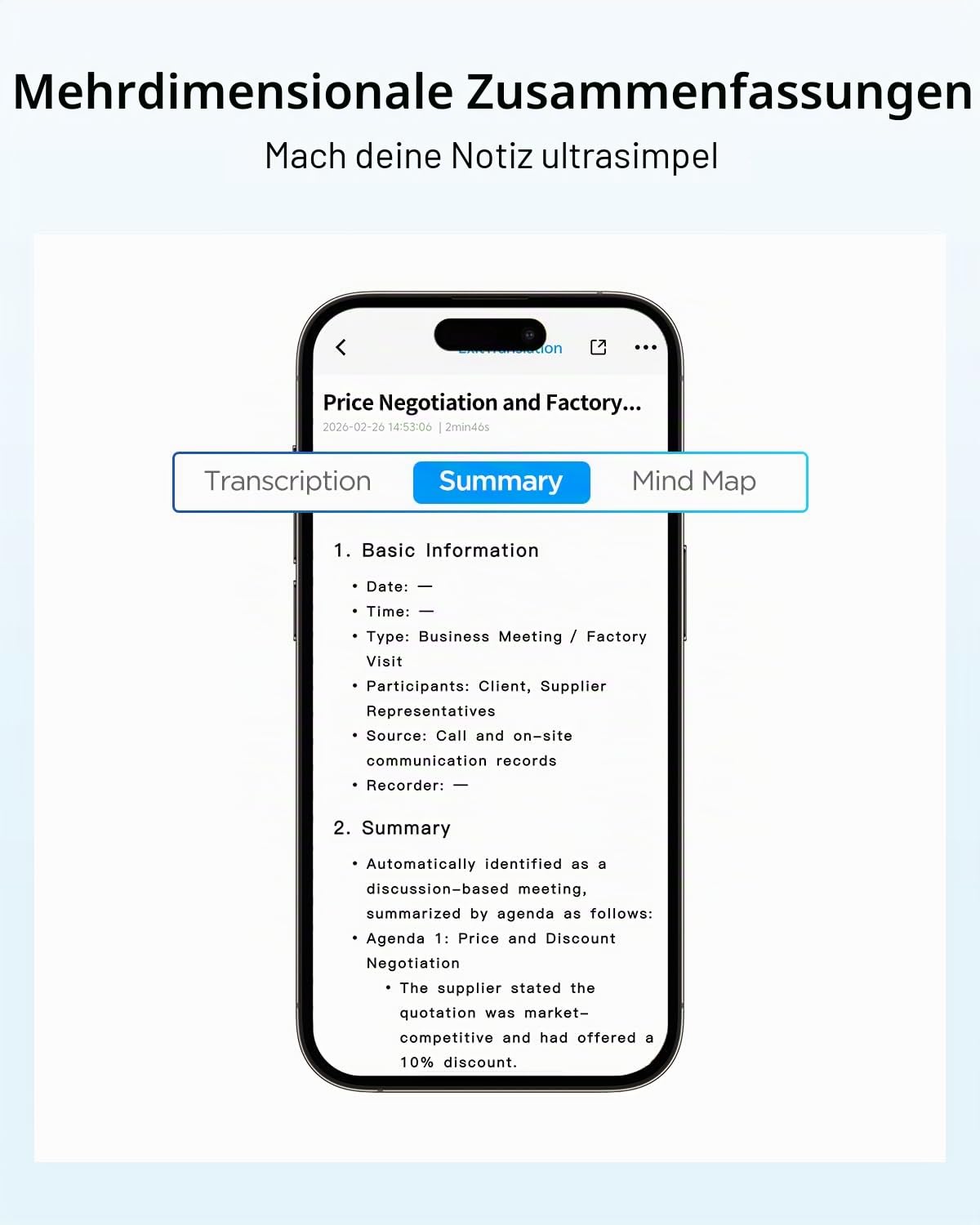 BOYA Notra KI Diktiergerät, KI-Transkription intelligente Zusammenfassung, über 140 Sprachen, 64 GB Speicher, magnetischer Notizblock für Besprechungen, Vorlesungen und Interviews Meetings