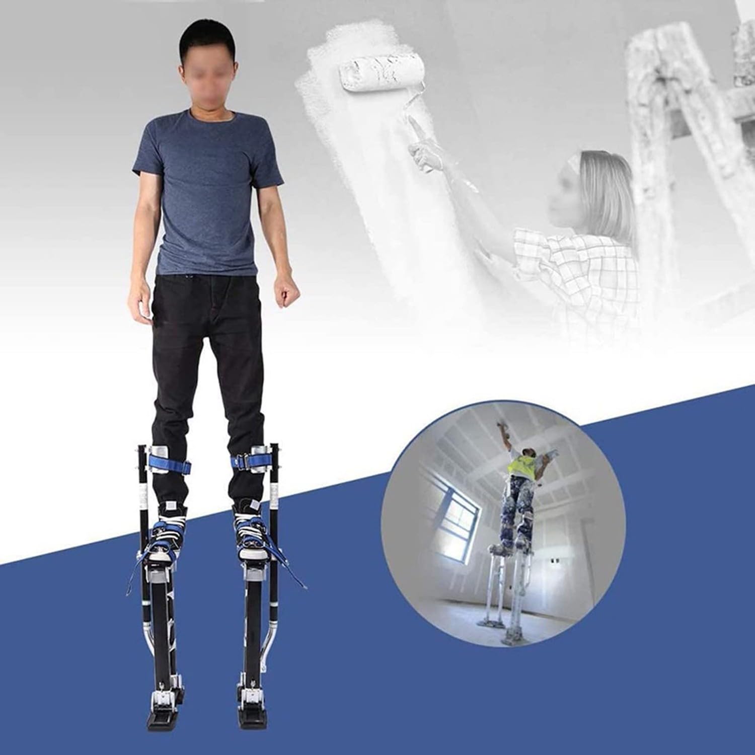 Szczudła tynkarskie, szczudła do płyt gipsowo-kartonowych, szczudła robocze dla malarzy i budowniczych sufitów, aluminiowe profesjonalne szczudła strychowe o regulowanej wysokości, narzędzia tynkars