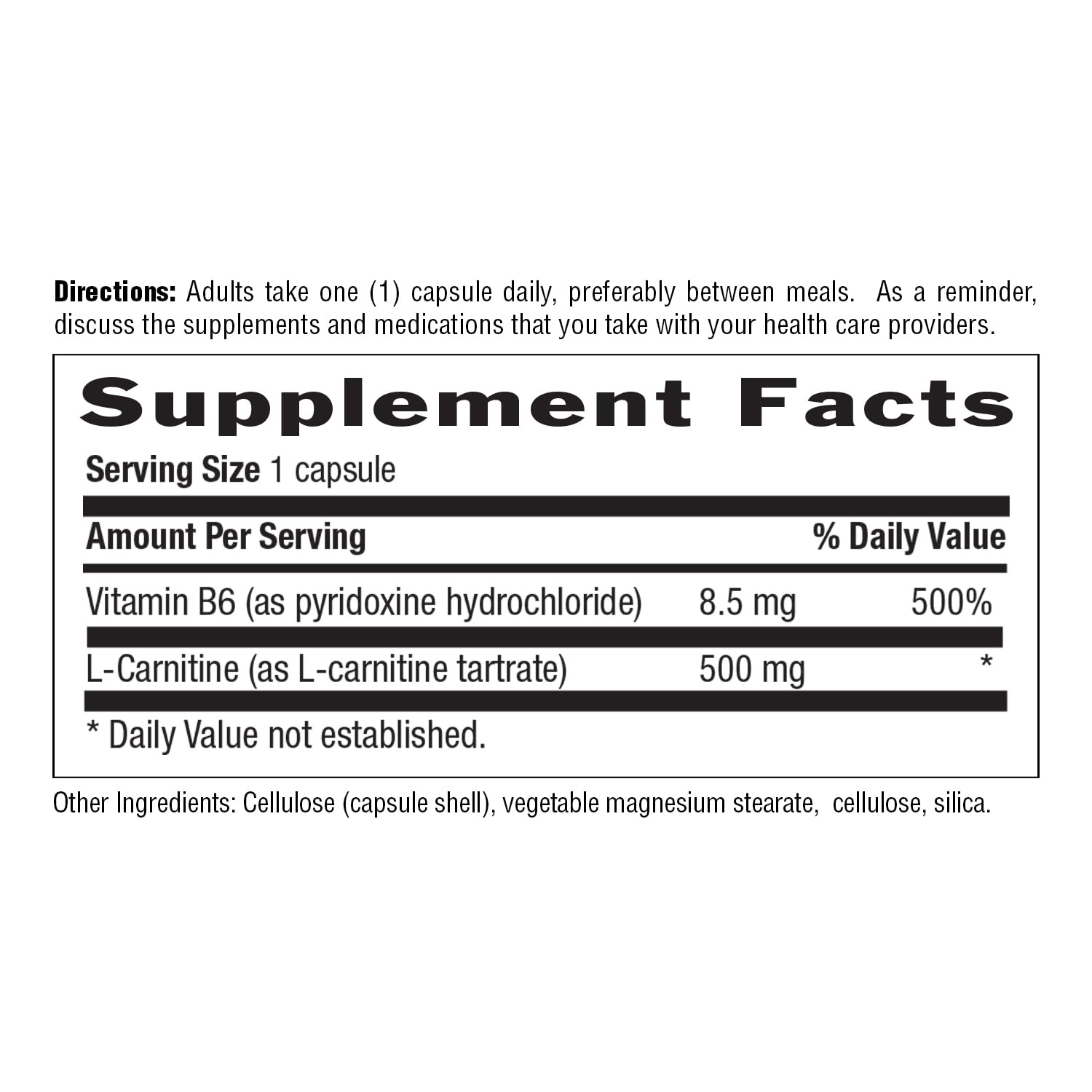 Country Life L-Carnitine 500 mg with Vitamin B6, 60 Vegan Capsules — Amazon image 5