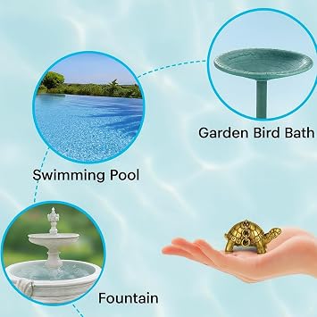 4 Pcs Copper Bird Bath Disk Accessories Decorations, Mini Turtle Birdbath Purification Plate for Outdoor Outside Birdbaths, Bowl Decor