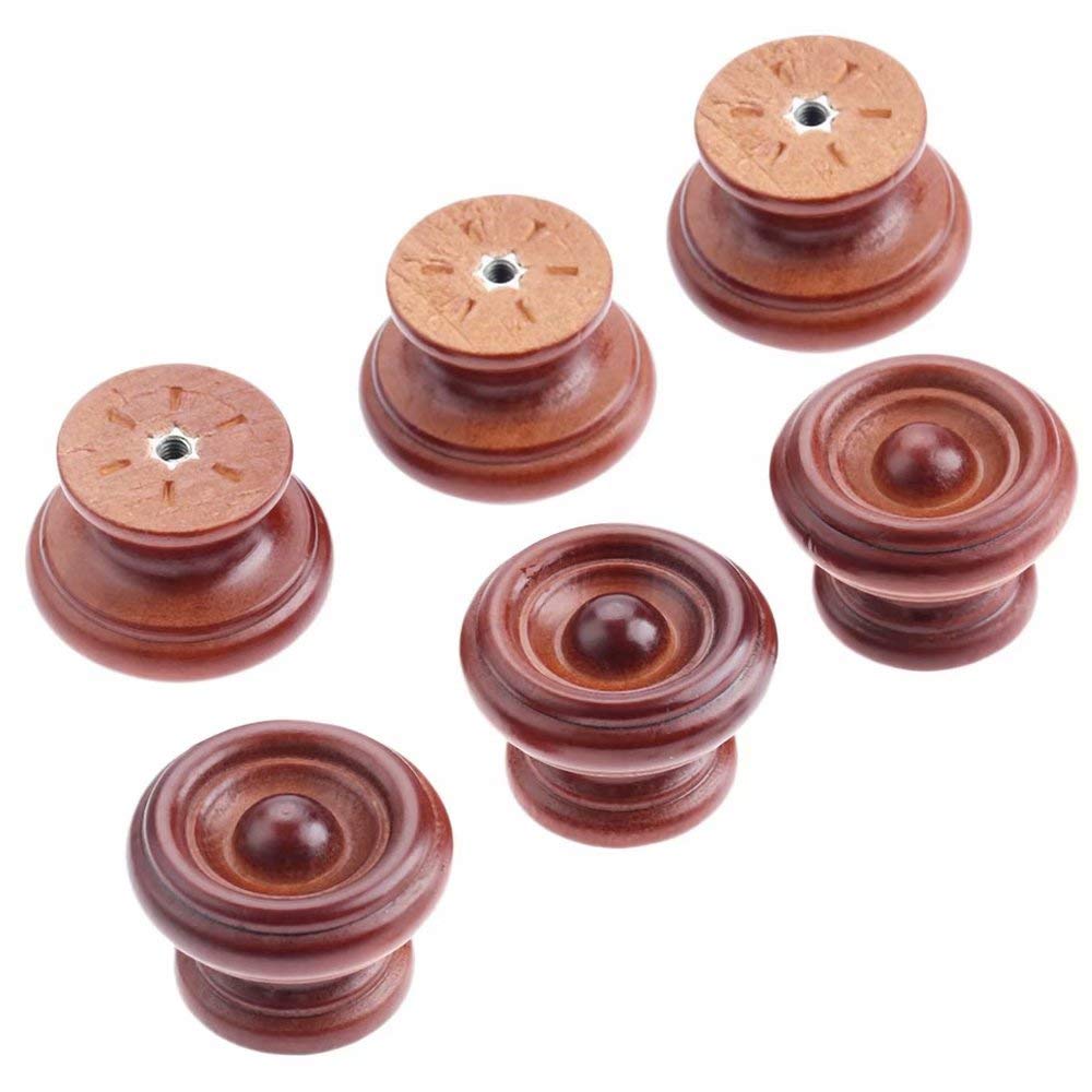pomos de madera para puertas, pomos para cajones, 6 pomos de madera estilo granja, cajón de madera, armario de zapatos, tiradores de mesita de noche, tiradores de seguridad, pomos de cajón de muebles