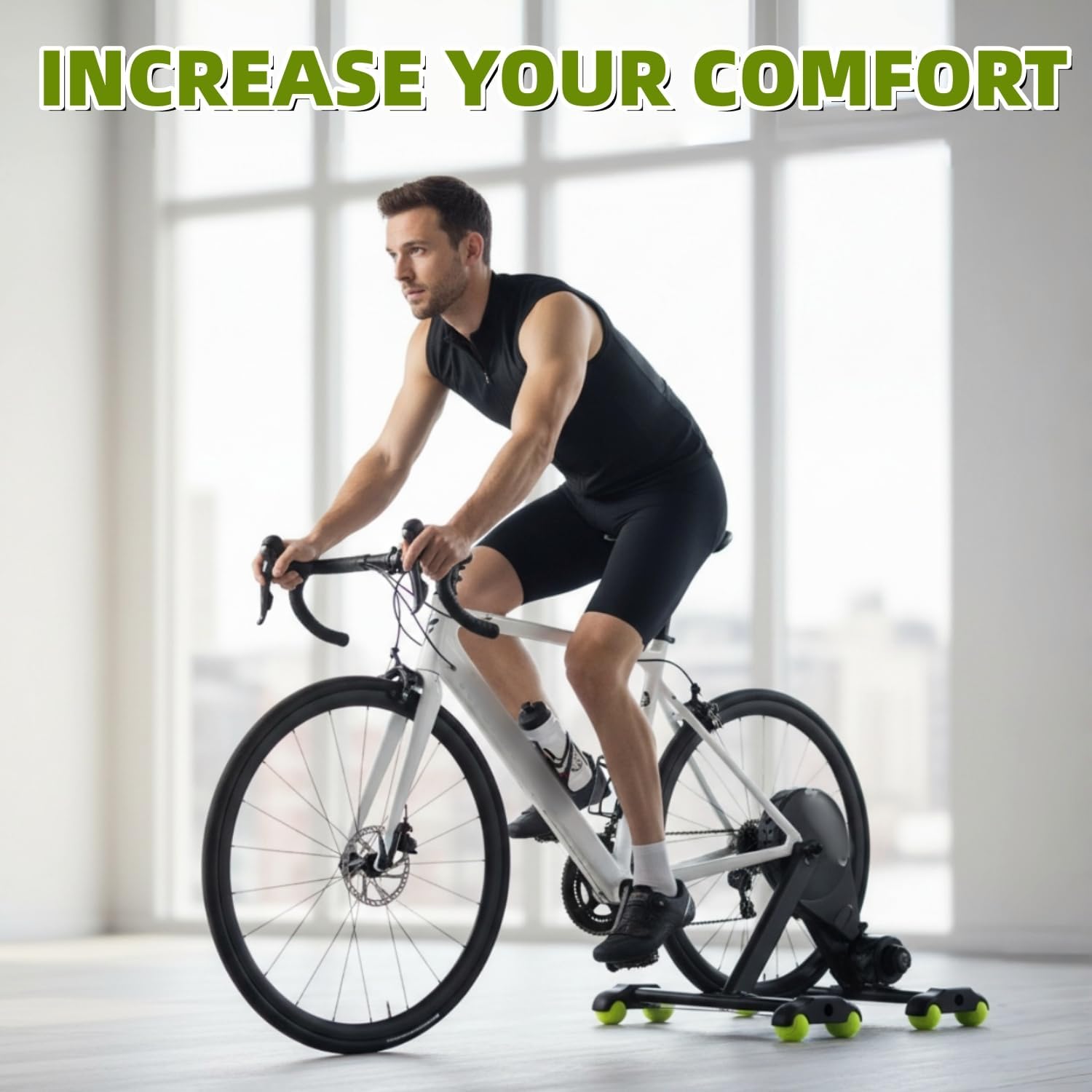4 Stück Rocker-Platten-Füße, tragbarer Wippplatten-Fahrradtrainer,Indoor Cycling Snap Rocker Feet Adapter, für den Wahoo Kickr Core 2 Rollentrainer, mit 8 Tennisbällen