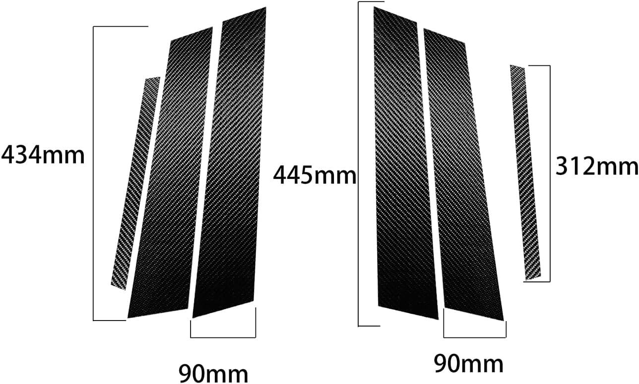 Real Carbon Fiber Accessories Compatible with Alfa Romeo Giulia 2017-2025 Car Window B C Pillar Post Cover Interior Trim Sticker Decal