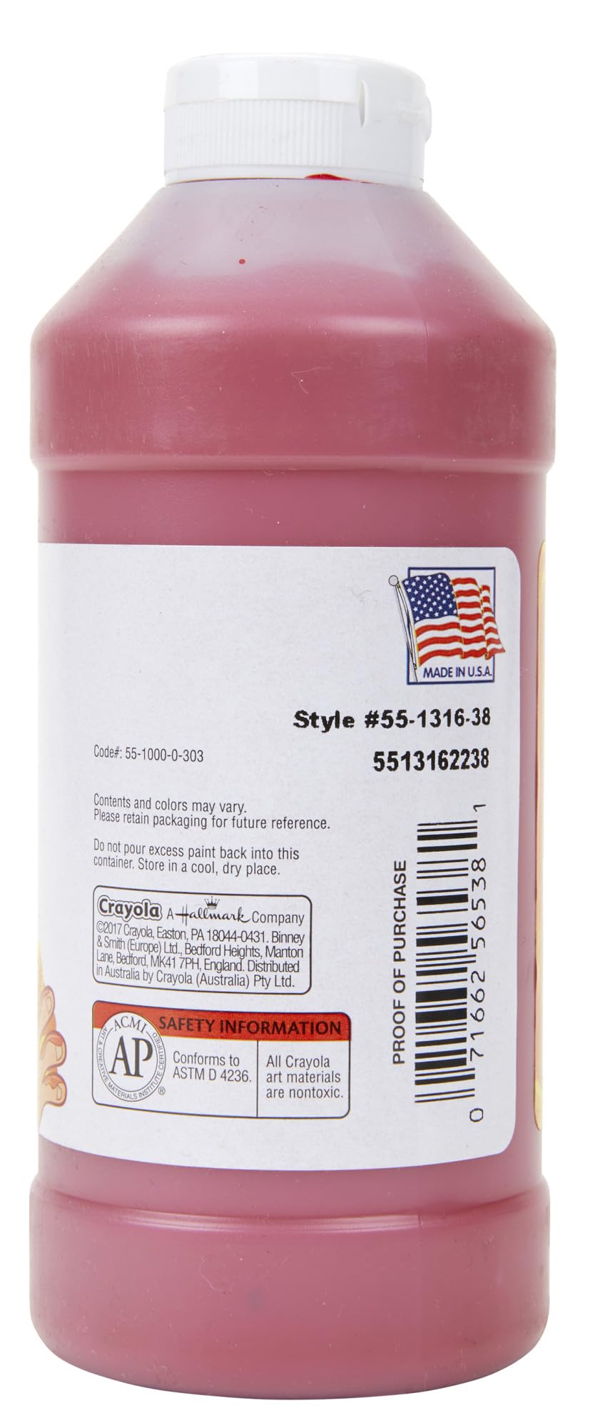 Washable Fingerpaint, Red, 16 oz