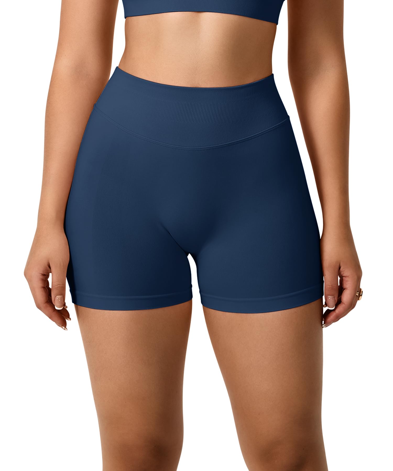 TAYOEA Pantalones Cortos Ciclismo Deportivos para Mujer Mallas Correr Cintura Alta Gimnasio Fitness Yoga Medias Push Up Booty Butt Scrunch Opaco Sin Costuras — view 3