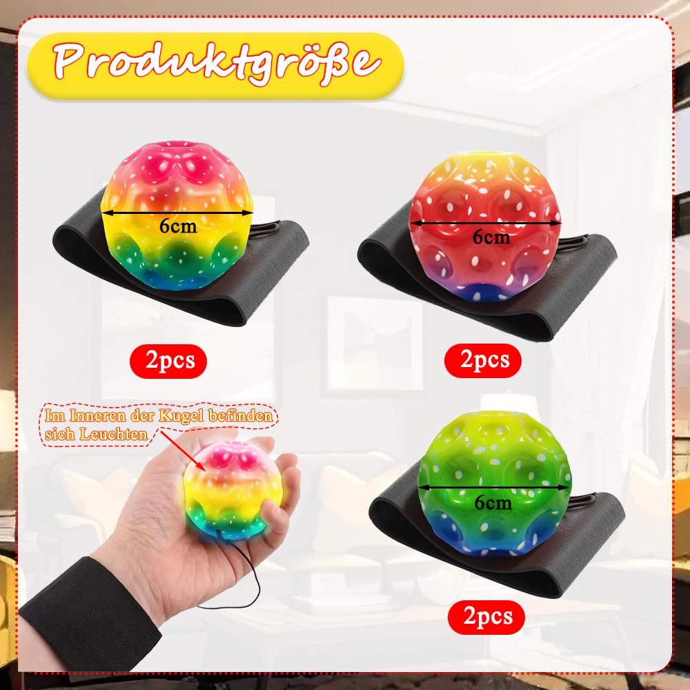 PASLFC Moon Ball, Jumping Ball, Space Ball Super High Bouncing Bounciest Lightweight Foam Ball High Springender Gummiball Salting Ball, Space Ball un suono esplosivo