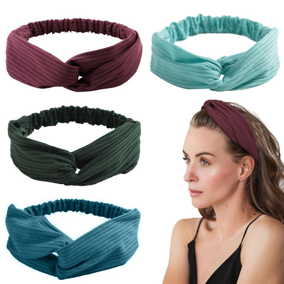 maycreate Headband for Women, Elastic Hair Bands for Women, Fashion Head Bands for Women Hair Bands, Adjustable Wide Sweat Sports Headbands for Daily, Makeup, Yoga, Fitness-picture-16