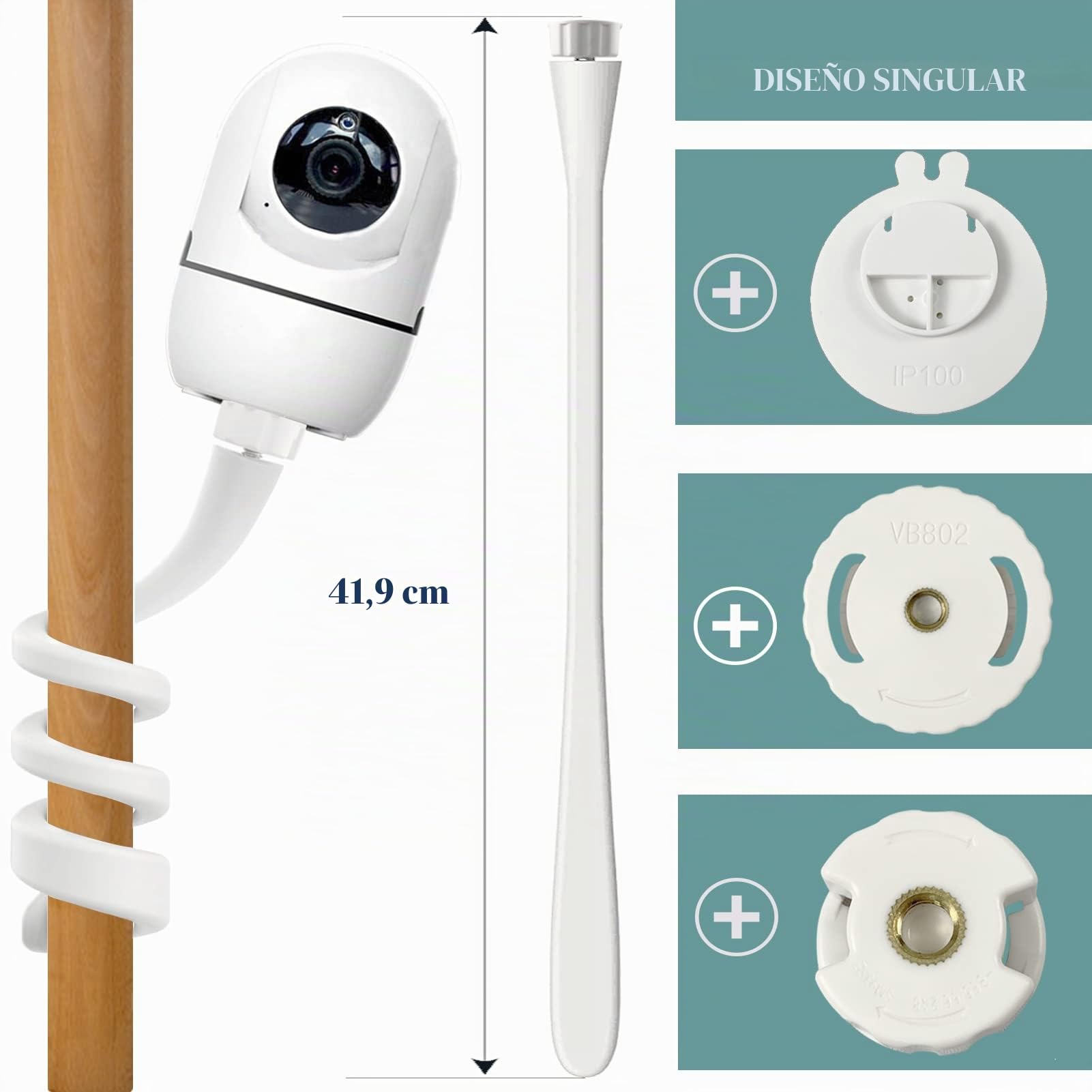 Soporte para vigilabebés compatible con Hellobaby HB40/HB6250/HB6339/HB65/HB66 /Blemil BL9052/ Nooie IPC100 /TakTark ‎BM811/VB801/VB802