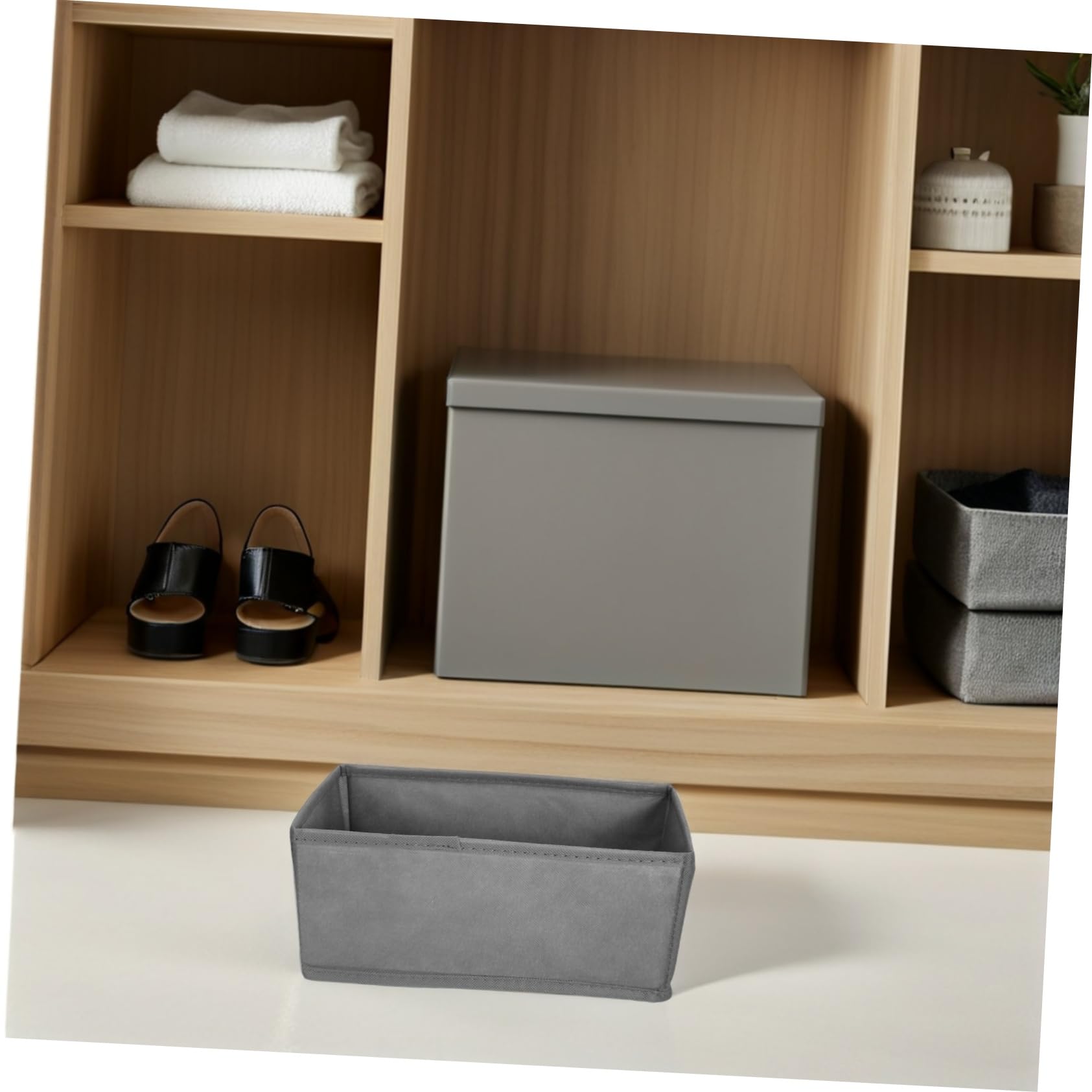Zerodeko Organizzatore per Cassetti Biancheria 6 Pezzi Non Tessuto | Scomparti Indipendenti, Struttura Robusta, per Cassetti di Armadi e Cassettiere, Grigio
