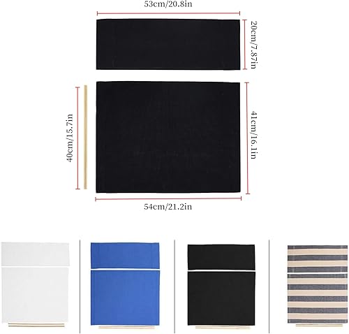 Miniatura 9 de Funda de asiento de tela de lona de repuesto para silla de director, kit de funda plegable para silla de director, color negro, 21.2 pulgadas de