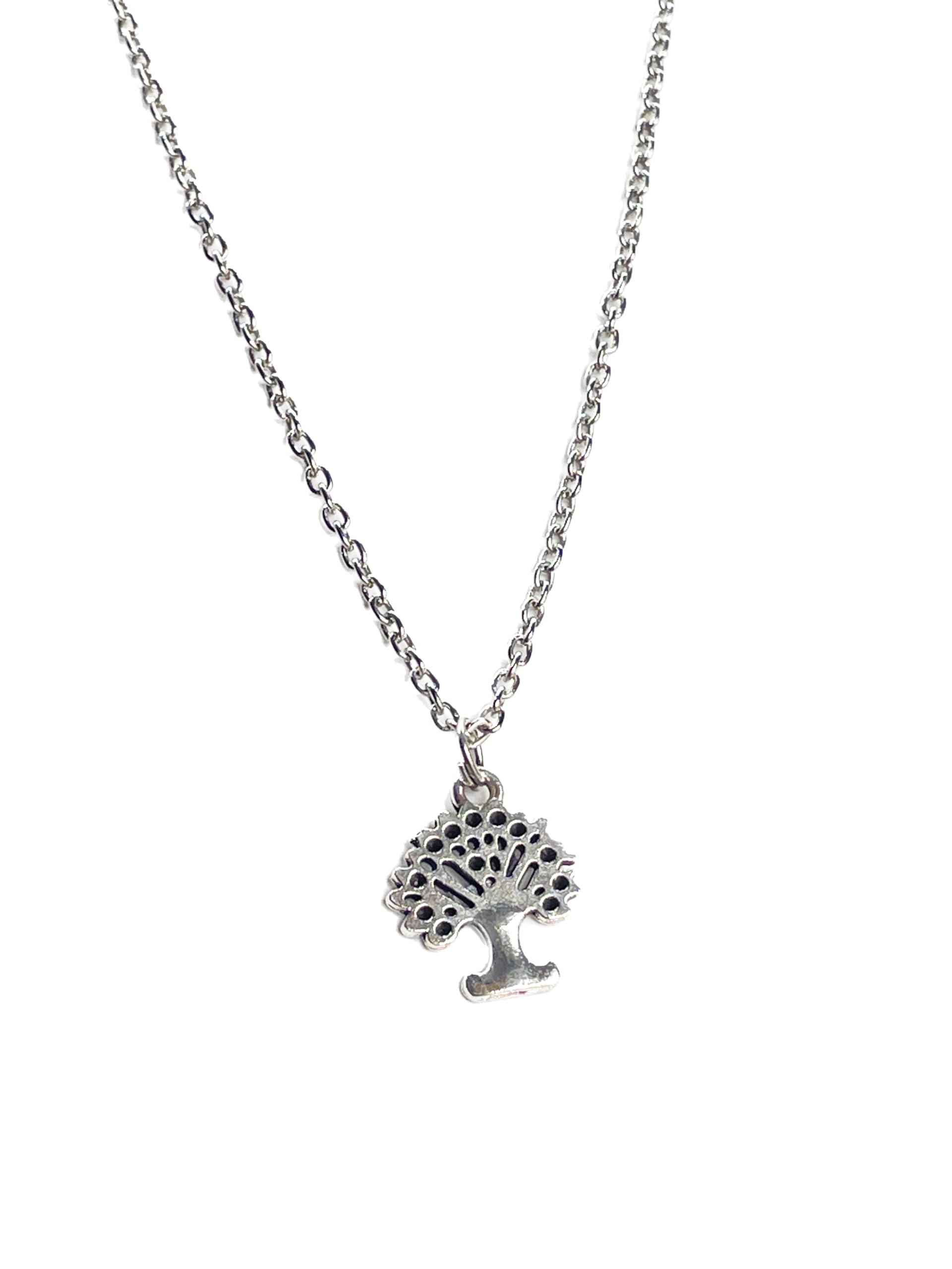 SIMPLY GORGEOUS Silver Small Tree of Life Pendant Necklace: