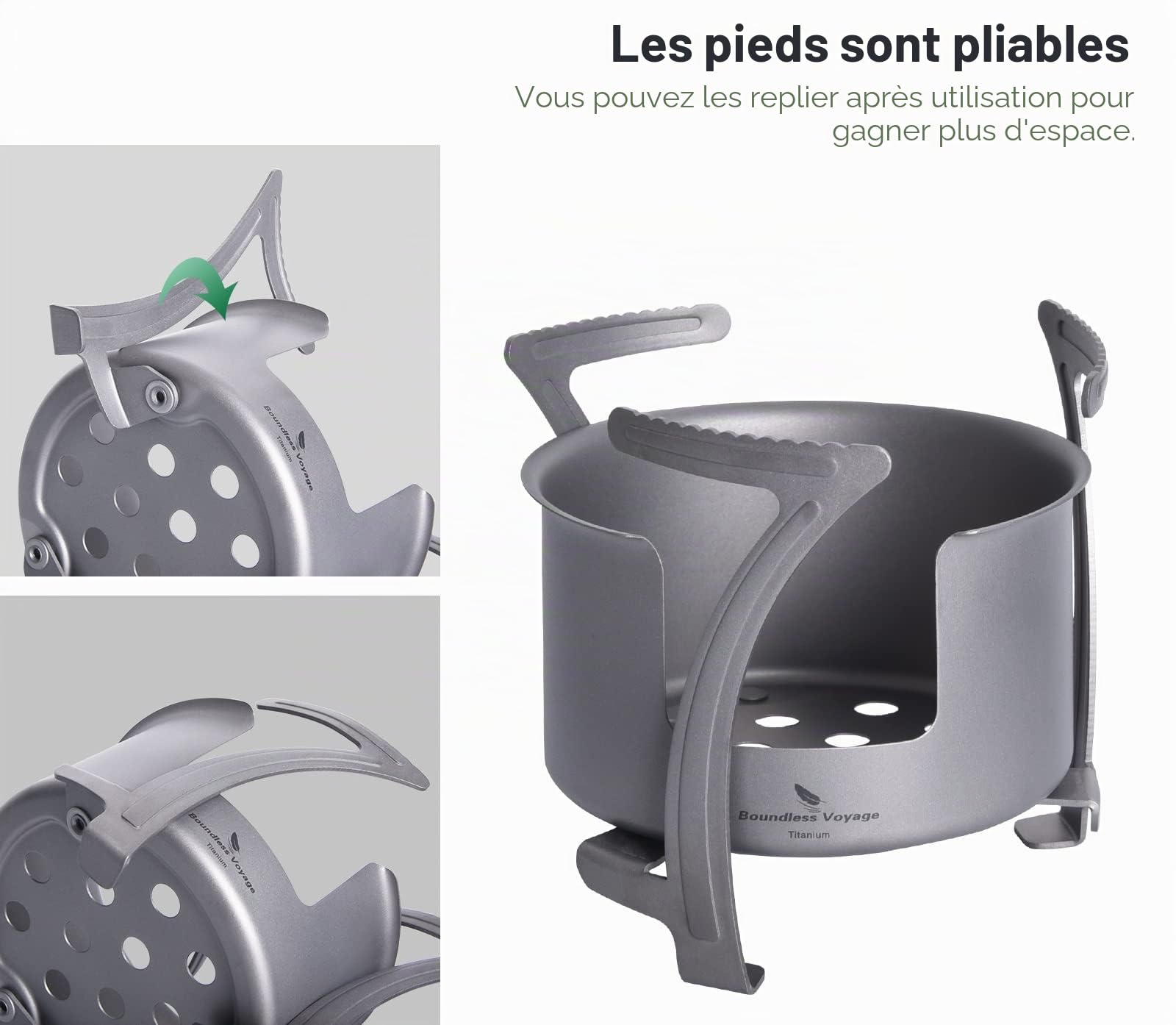 iBasingo Mini réchaud à alcool en titane ultra léger pour randonnée, cyclisme et kits d'urgence, compatible avec Methylated Spirits Ti2013C