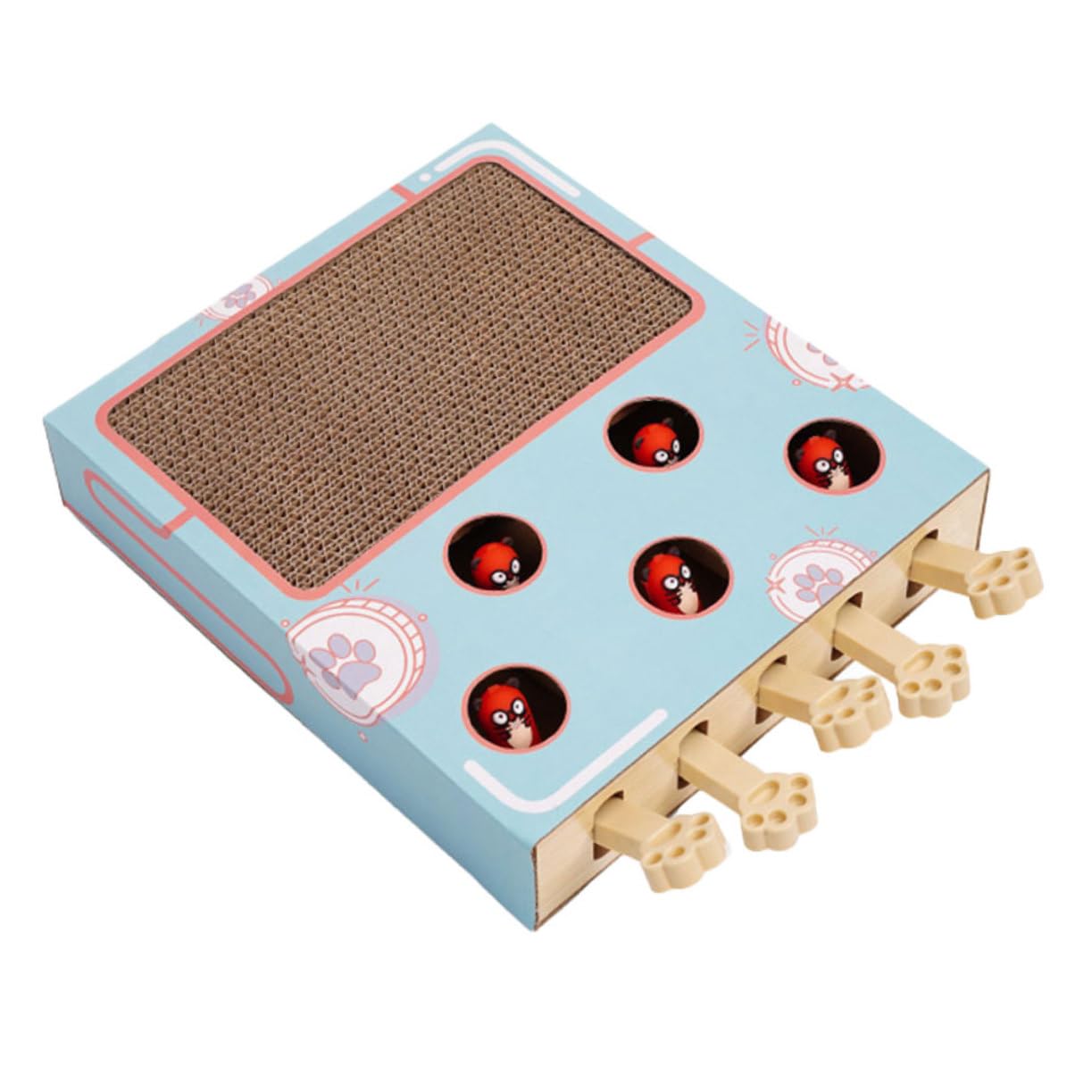 TOYANDONA Juguete para Gatos Whack-Mole Rascador para Gatos Interactivo para Entretenimiento Interiores