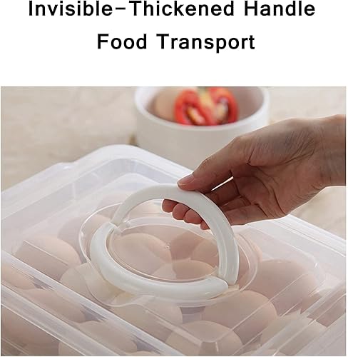 Miniatura 6 de Recipiente de almacenamiento de huevos para refrigerador, bandeja de huevos Deviled de 3 capas, organizador apilable de huevos para refrigerador con