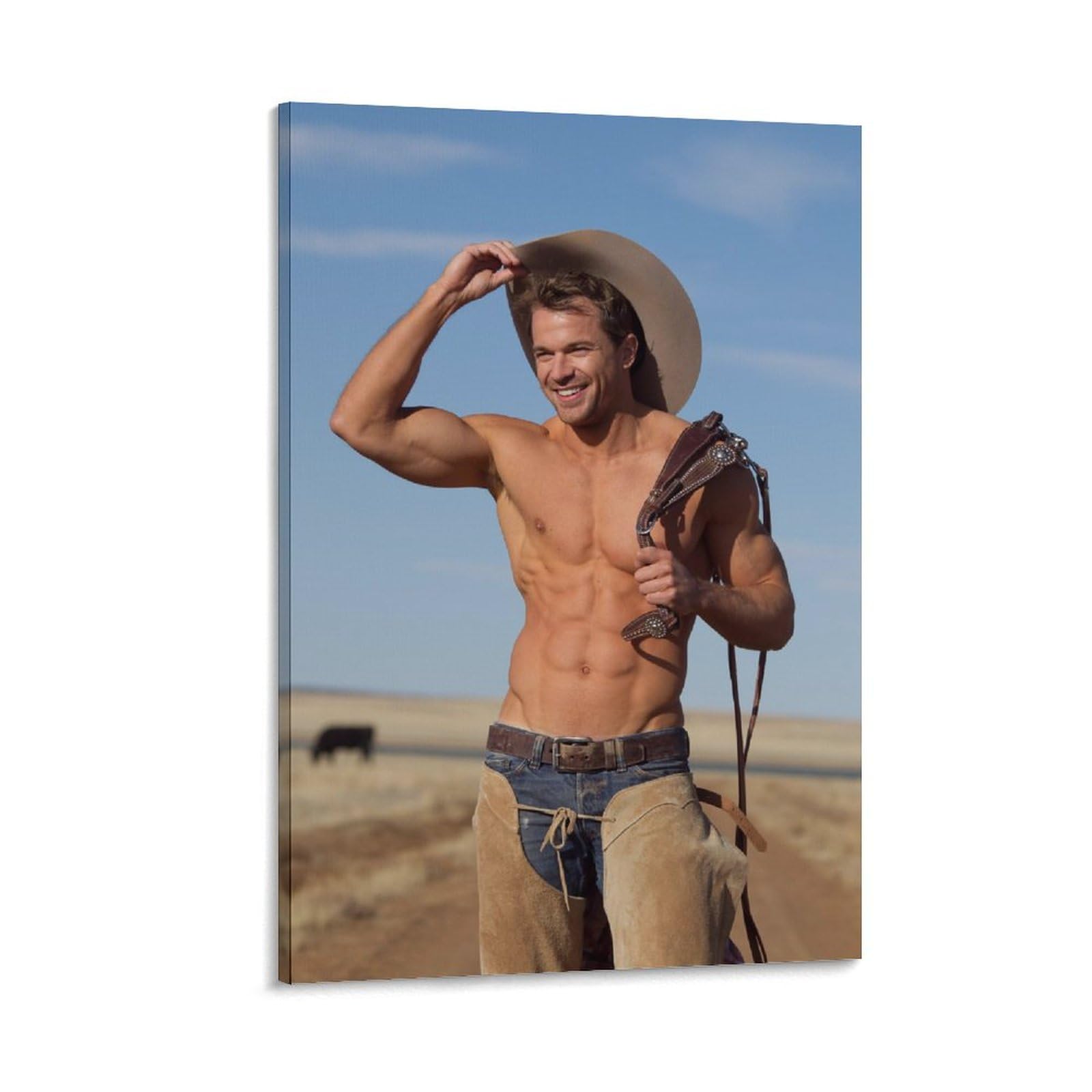 Amazon.com: Movie Poster Shirtless Cowboy Calendar Room Decor Poster Canvas  Wall Art Prints for Wall Decor Room Decor Bedroom Decor Gifts Posters  20x30inch(50x75cm) Frame-style: Posters & Prints