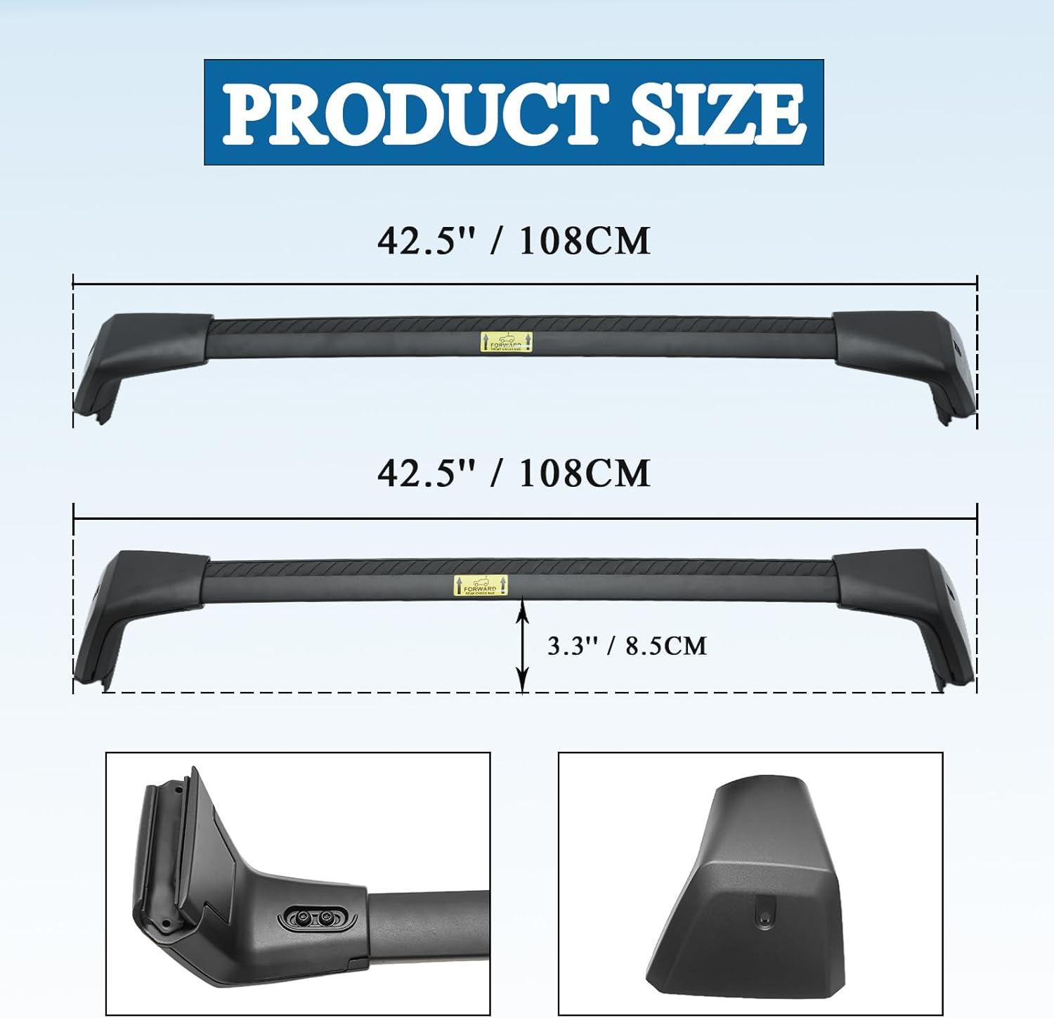 Roof Rack Cross Bars Compatible with Nissan Kicks 2025 2026 | Heavy Duty Roof Crossbars Roof Luggage Carrier Black Suitable for Carrying Luggage/Kayaks/Bicycles/Canoes (2Pcs)