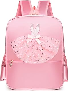 SEHXIM Cute Ballet Dance Backpack,Tutu Dress Dance Bag,Waterproof Bag Ballerina Duffle Bag Personalized dance bags Gym Bag.(Pink)