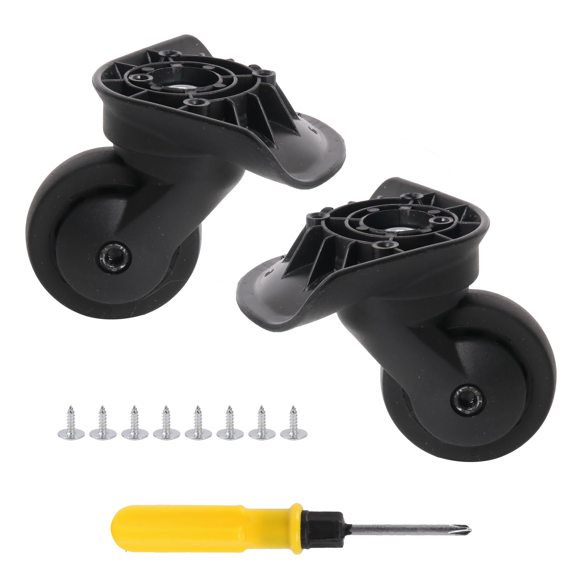 bstinay 2 Pieces Black 9.5 x 10 x 5.2cm DIY Luggage Replacement Swivel Casters