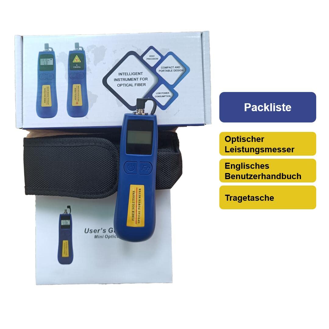 Optischer Leistungsmesser Mini Optical Power Meter -70~+10dBm 6 kalibrierte Wellenlängen Glasfaser hohe Präzision 68g