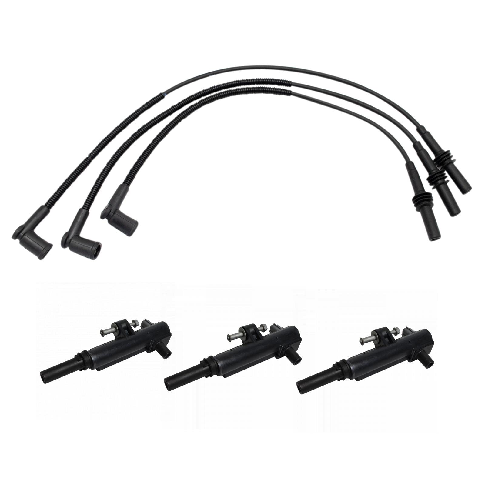 Spark Plug Wire Set with Ignition Coil Pack - 4 Piece Set - Mechanics Choice for 2009-2012 Jeep Liberty (V6; 3.7L)
