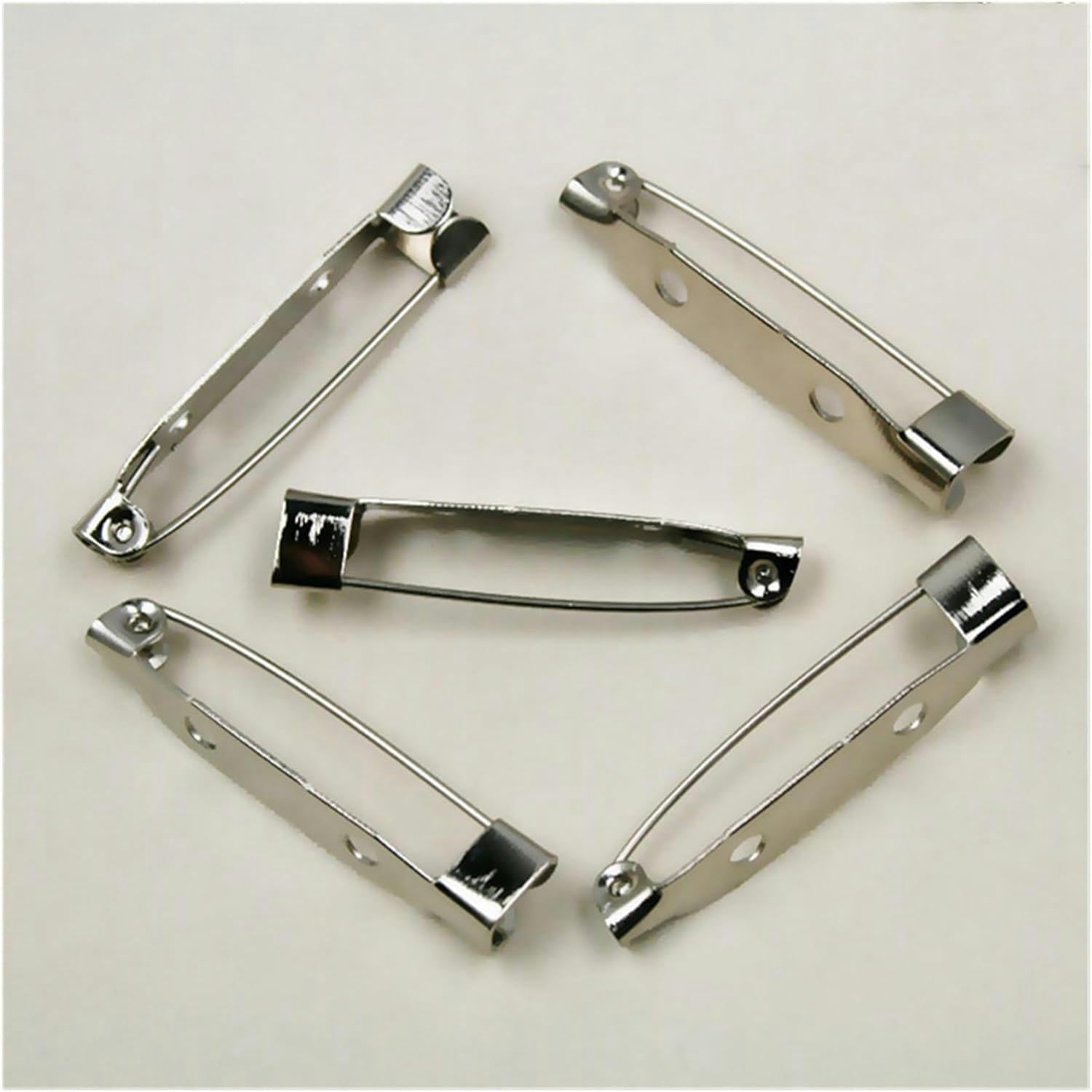 15/30/38mm Brooch Blank Base Backs Catch Bar Lock Pins Clasps Hooks Accessories for DIY Jewelry Making Connector-15MM 15pcs-Silver(15MM 15pcs)