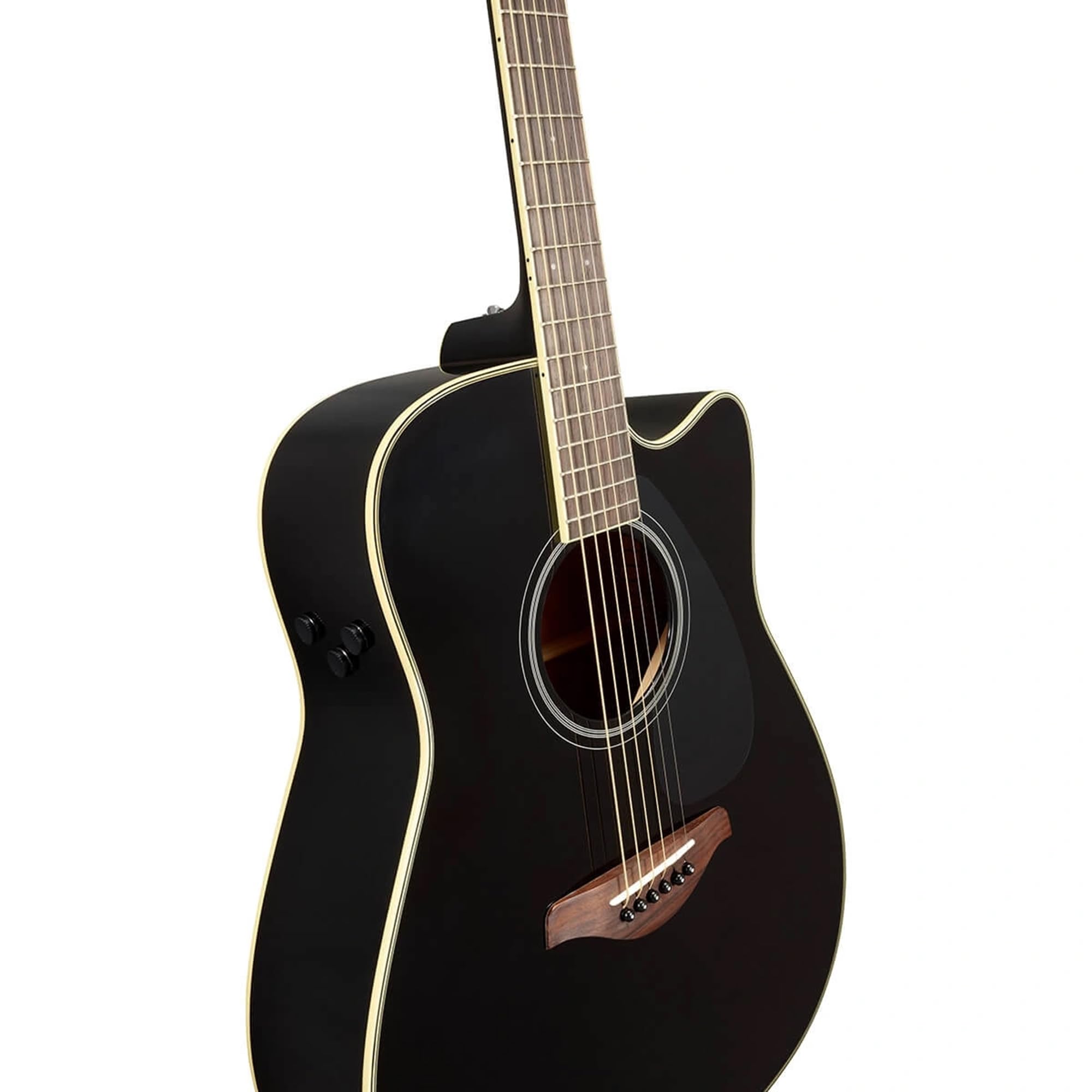 Yamaha TransAcoustic Cutway Models - Chitarra acustica a 6 corde, destra, nera (FGC-TA BL)