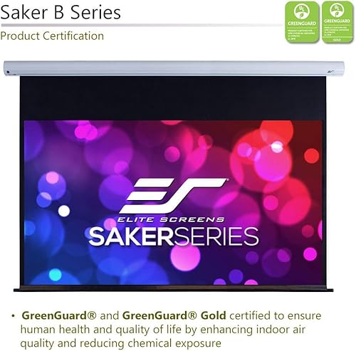 Miniatura 9 de Elite Screens Serie Saker, SK120XHW-E20, 120 pulgadas, 169 con caída de 20 pulgadas, pantalla de proyección eléctrica motorizada desplegable,