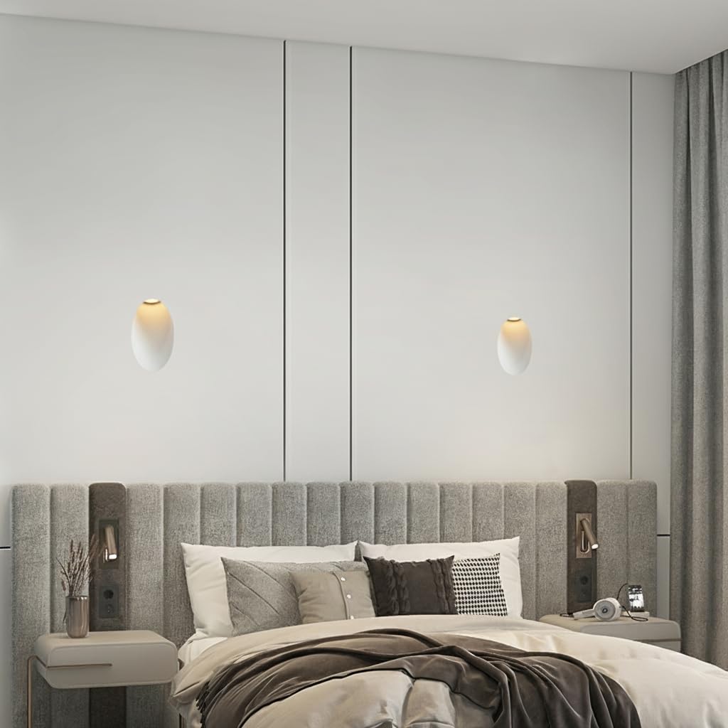 BARCELONA LED Applique Murale Encastrable en Plâtre 100x100mm Blanc Trimless LED 1W 2700K Lumière Chaude, Lampe Murale Intégrée en Plâtre, Design Classique Moderne et Luxe Intérieur