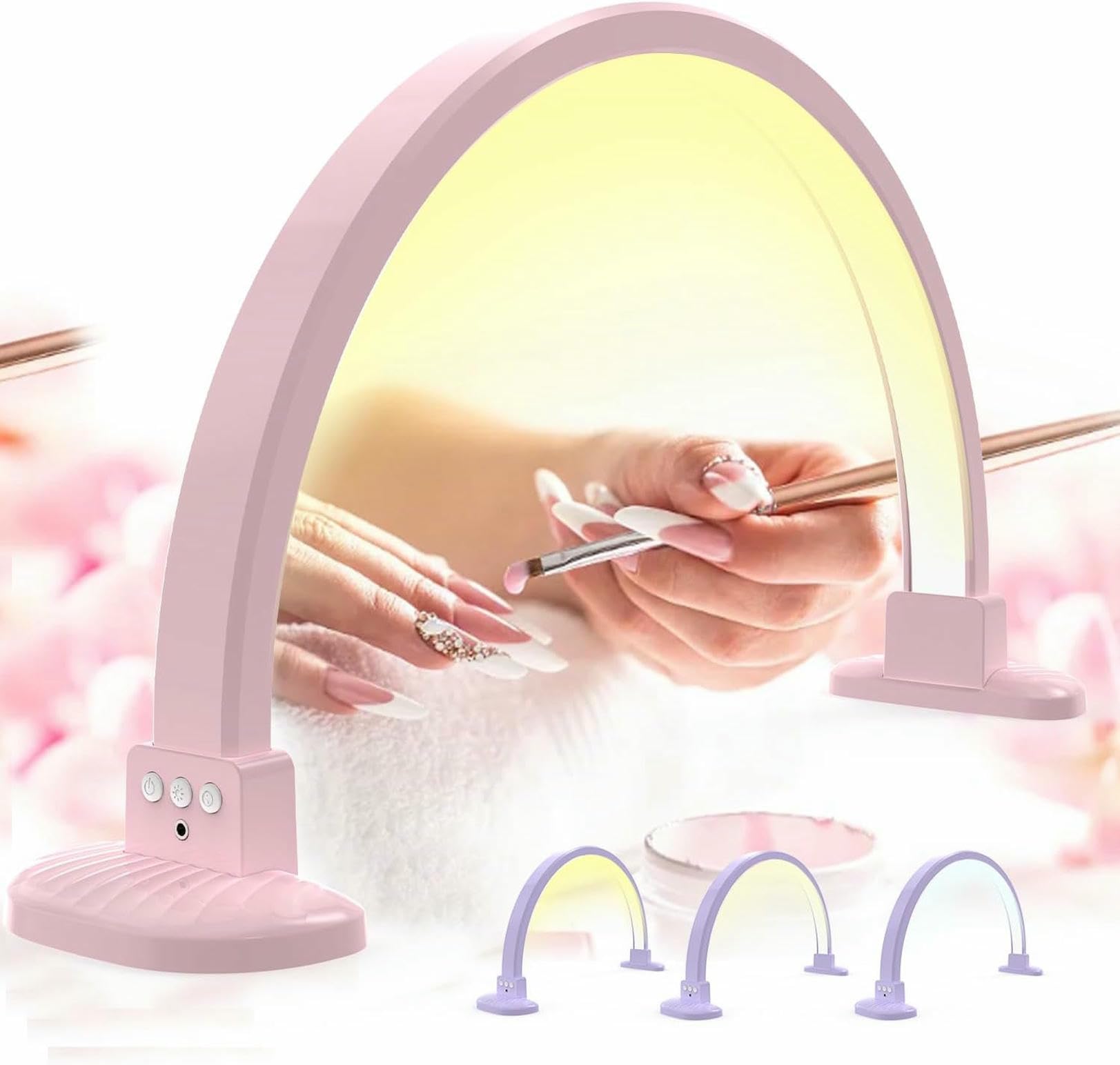 Lampe demi-lune à intensité variable 30 pouces pour sourcils et manucure précise