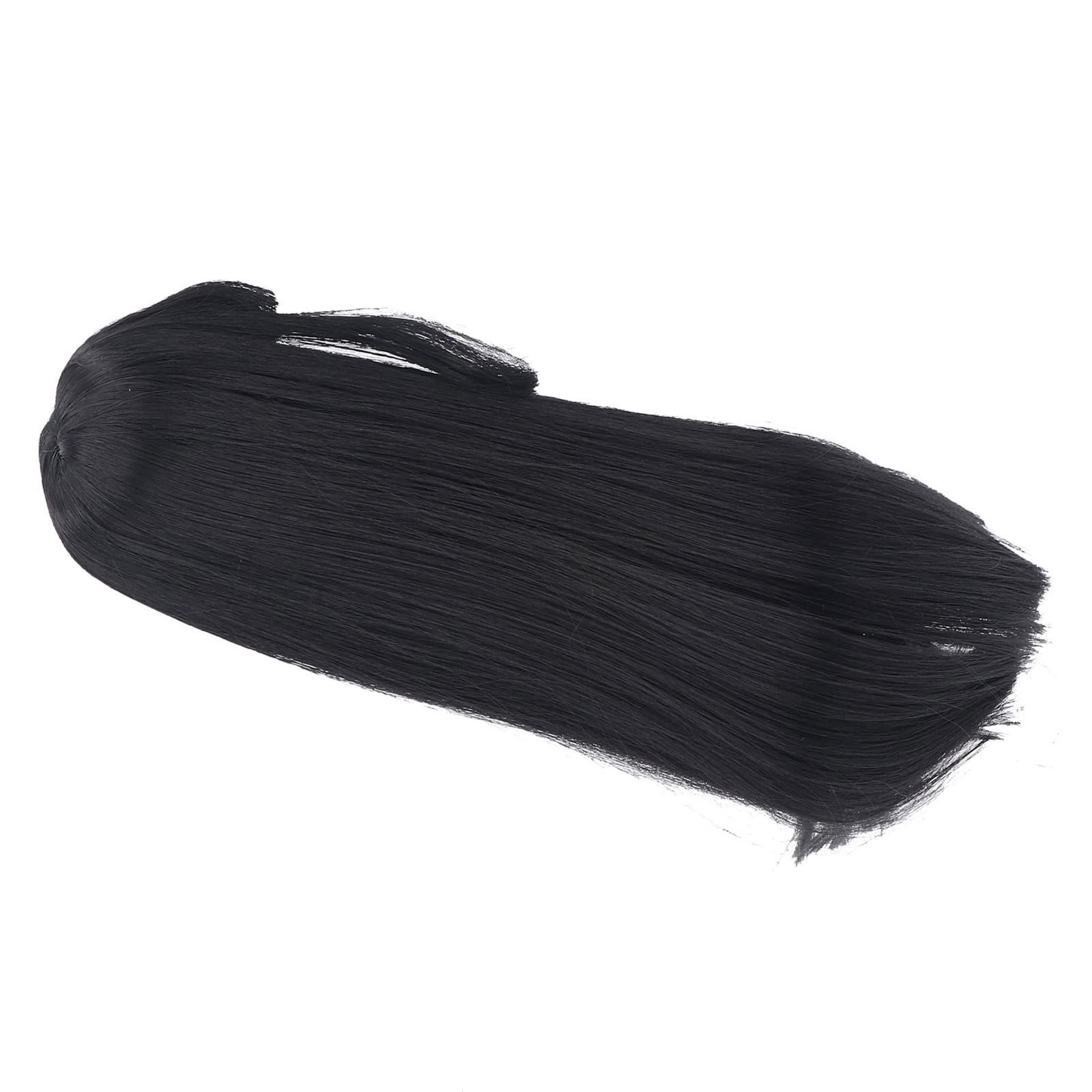 Zerodis 1/3 BJD - Parrucca per bambola SD, 21-24 cm, in seta naturale morbida ad alta temperatura, capelli lunghi e lisci mohair, con frangia per indossare parrucca per bambole BJD, colore nero fai