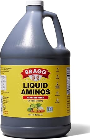 Bragg Liquid Aminos All-Purpose Seasoning 128 oz - Soy Sauce Alternative | Gluten-free, vegan, plant-based, contains naturally occurring amino acids, great for marinades & dressings