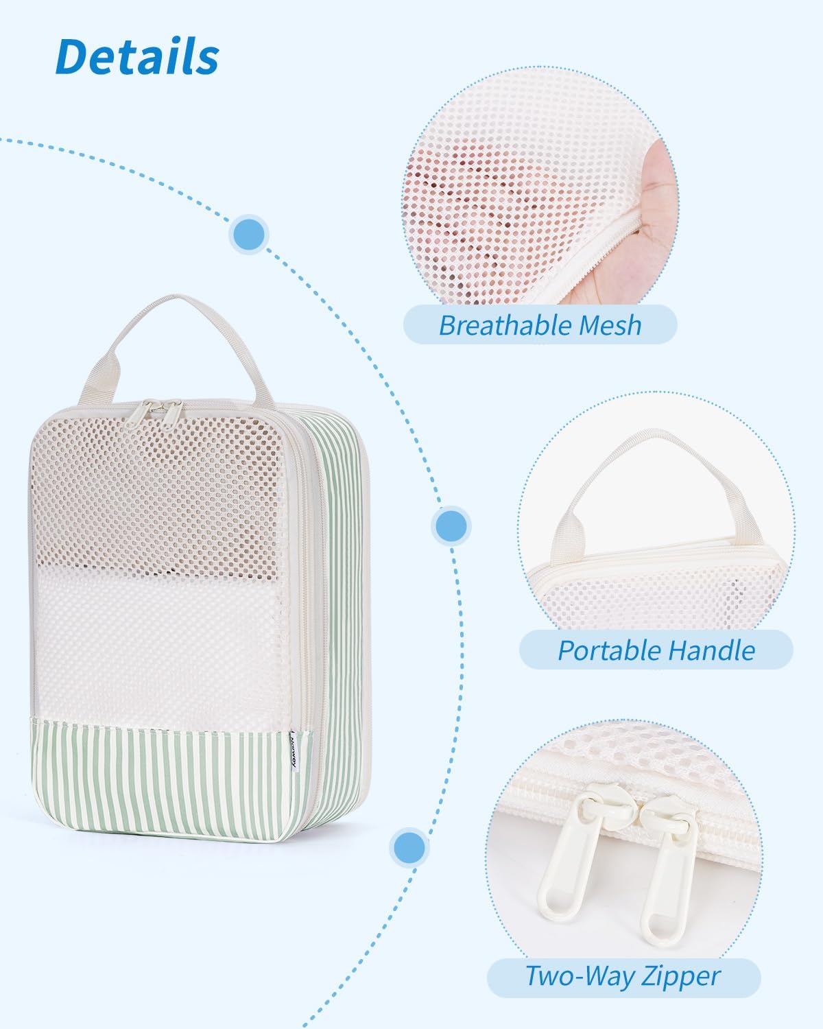 Narwey 6 Set/5 Set Compression Packing Cubes for Travel Kids Women Carry on, Packing Organizers Bag for Backpack Luggage Suitcase Duffle Bags - Image 4