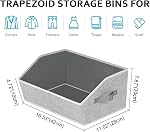DIMJ Les organisateurs de placards sont des étagères - 6 Pack paniers de rangement pliables avec poignées, tissu Trapézoïde Organisation de la boîte de rangement pour vêtements, serviettes, fourmi gris