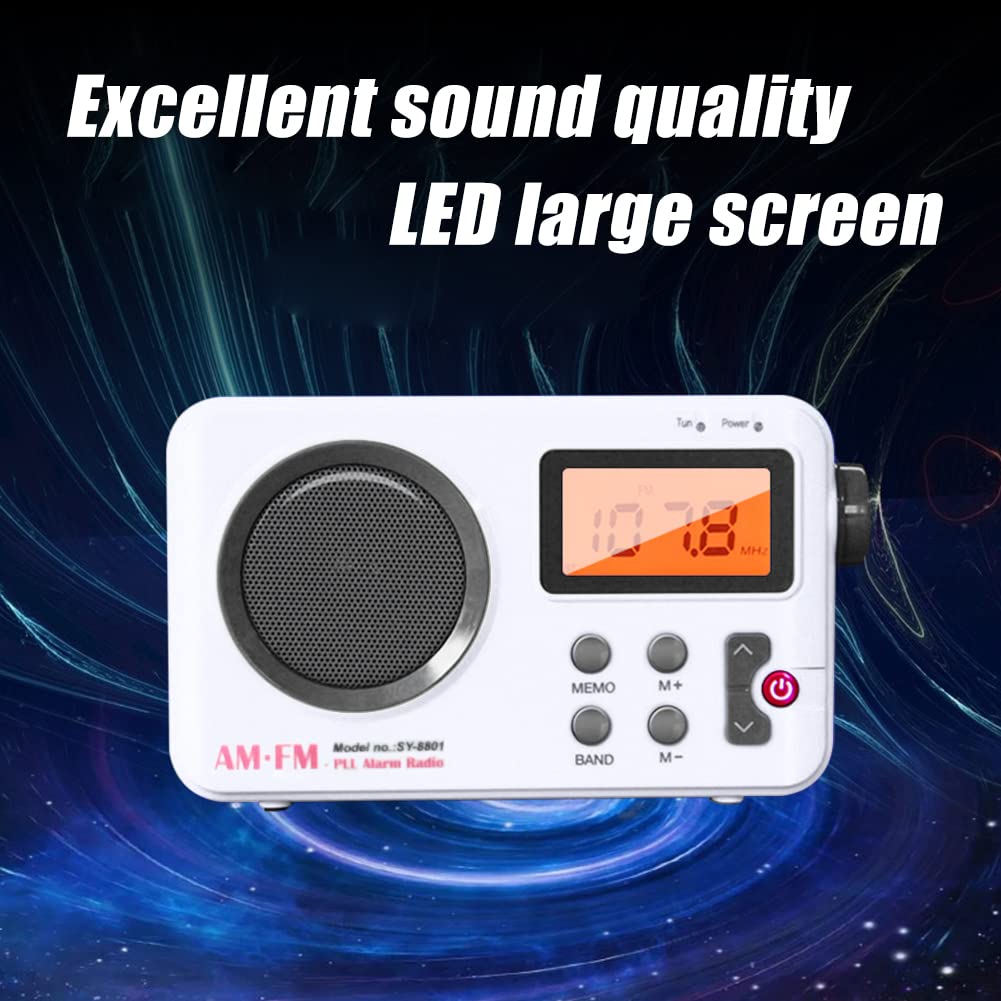 GeKLok Radio AM FM, radio de ducha, mini radio estéreo portátil con puerto para auriculares, pantalla LCD, radio inalámbrica impermeable para baño