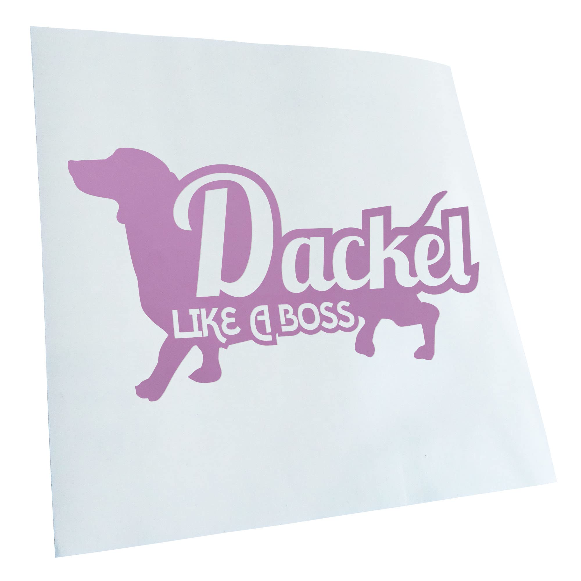 Kiwistar - Car Sticker - Lilac - 60 x 33 cm Dachshund Like a Boss Dachshund - Rear Window Car Sticker Weatherproof for Car Truck Moped Truck - Sticker Exterior Self-Adhesive Tuning Accessories for