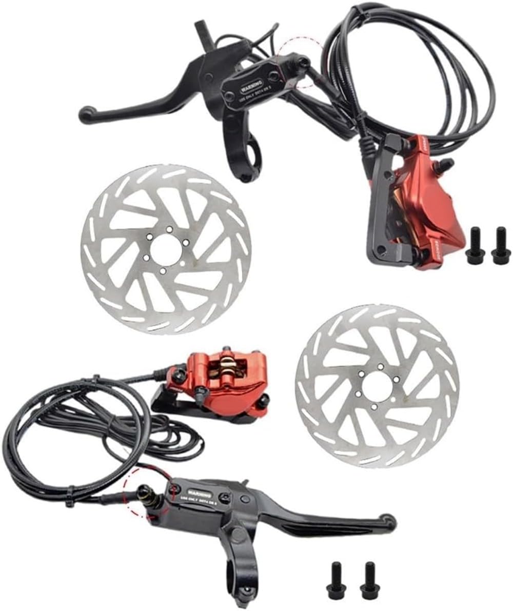 Zestaw hamulców hydraulicznych do roweru elektrycznego, obrobione aluminium funkcje z hydraulicznymi hamulcami i CNC, obrobione aluminiowe hamulce dwutłokowe do składania