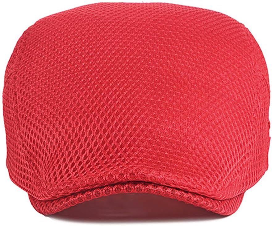Mens Breathable Mesh Summer Hat Adjustable Newsboy Beret Ivy Cap Cabbie Flat Cap