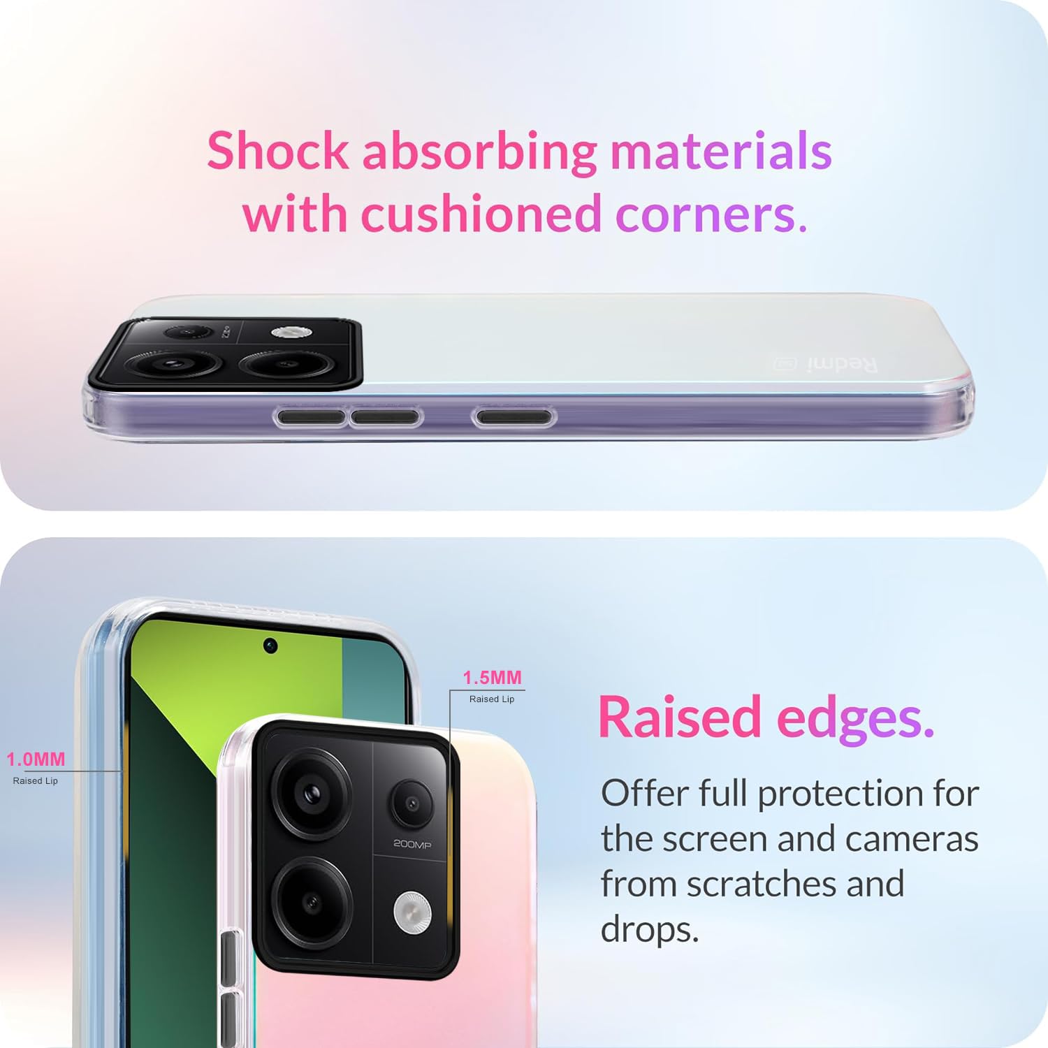 Yojiong Cover per Xiaomi Redmi Note 13 Pro 4G / Poco M6 Pro 4G, Custodia Opaca Traslucida Iridescente Fluorescente Cambiano Colore, PC Rigido + Morbido Ultra TPU Bumper Protettiva Case, Multicolore