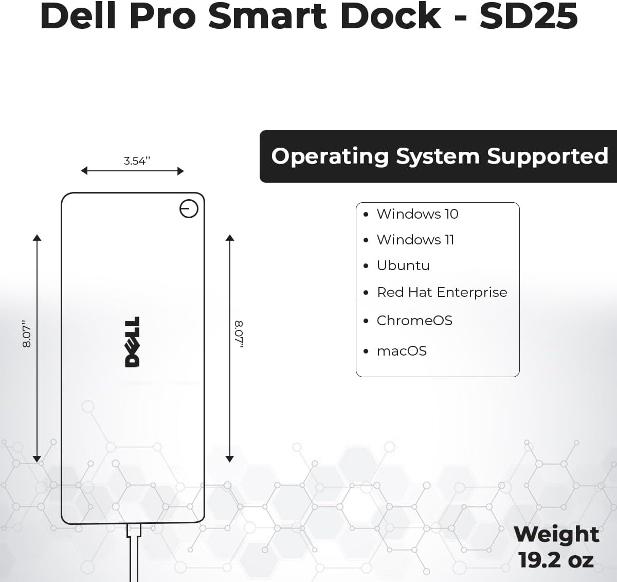 Dell Pro Smart Dock SD25 Bundle - 10Gbps, 3 Year Warranty, Supports Dual/Triple Monitors & 4K Displays with 180W Power Supply, Anyhdd HDMI, DisplayPort, USB C Cable, Cloth - Docking Station